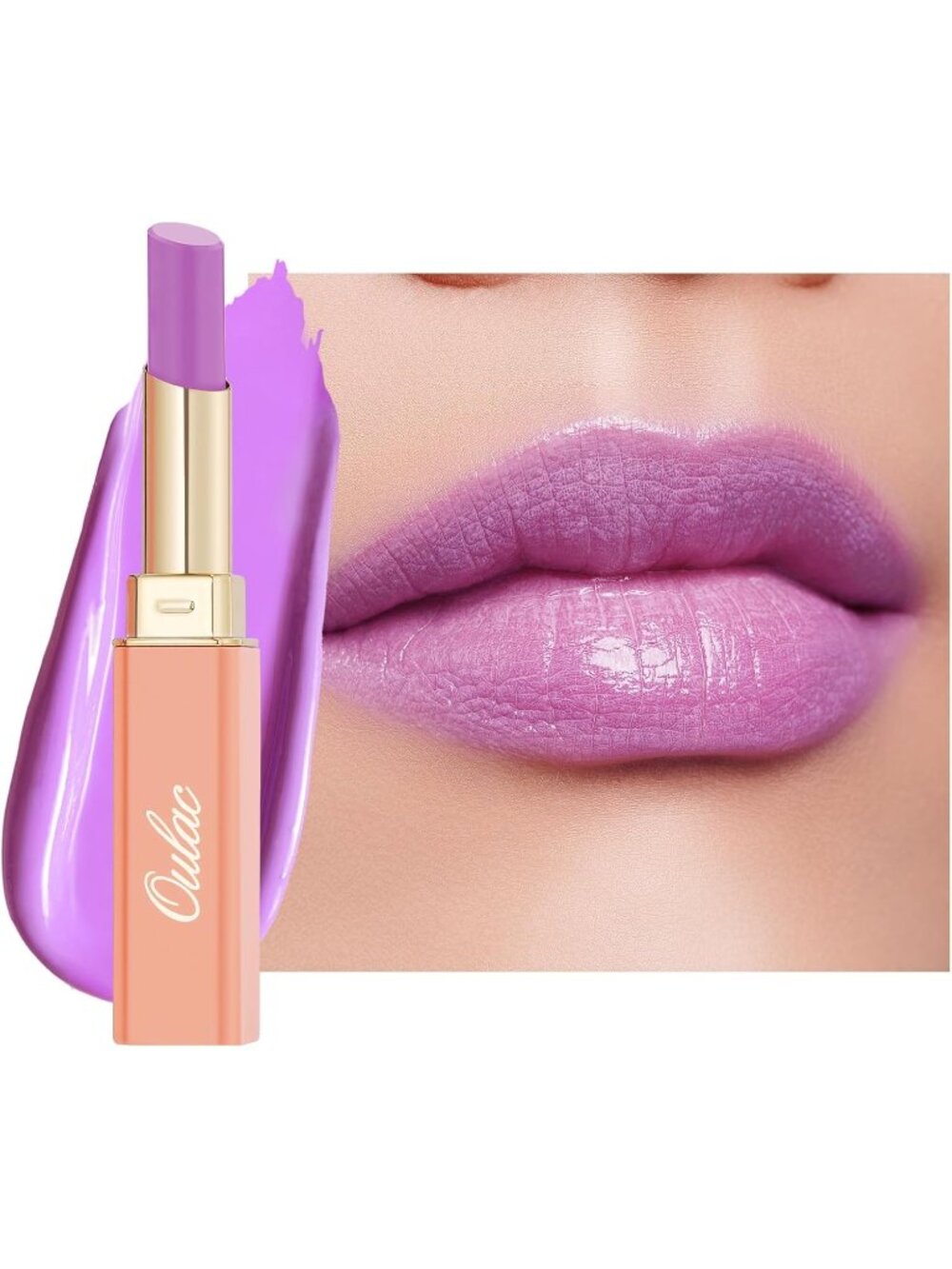 Moisture Shine Warm Purple Lipstick Glossy Finish Vegan Cruelty-Free Coverage
